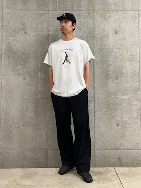 「GLOSTER（グロスター）のアイテム（帽子）」を使った、ハヤシさん（メンズ・183cm）の春コーディネート