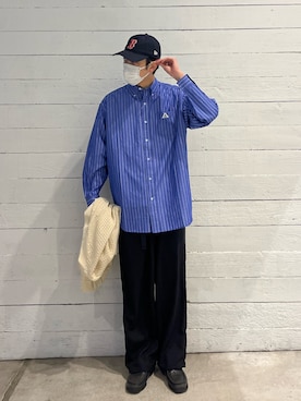 「HAVERSACK（ハバーザック）のアイテム（パンツ）」を使った、ハヤシさん（メンズ・183cm）の冬コーディネート