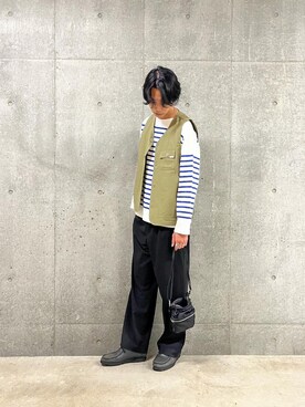 「GLOSTER（グロスター）のアイテム（バッグ）」を使った、ハヤシさん（メンズ・183cm）の秋コーディネート