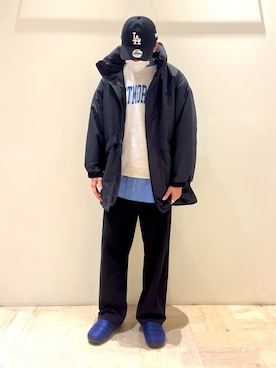 「モンスターパーカー」｜「アイテム（スウェット）」を使った、ハヤシさん（メンズ・183cm）の冬コーディネート