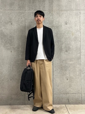 「GLOSTER（グロスター）のアイテム（トップス）」を使った、ハヤシさん（メンズ・183cm）の春コーディネート