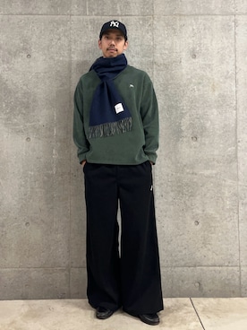 「アイテム（マフラー）」を使った、ハヤシさん（メンズ・183cm）の冬コーディネート