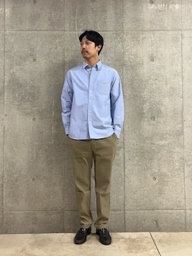 「GLOSTER（グロスター）のアイテム」を使った、ハヤシさん（メンズ・183cm）の春コーディネート