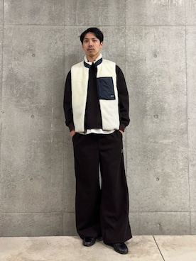 「アイテム（ダウンベスト）」を使った、ハヤシさん（メンズ・183cm）の冬コーディネート