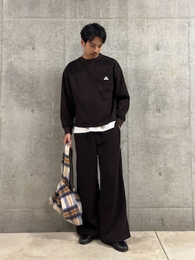 「アイテム（スウェット）」を使った、ハヤシさん（メンズ・183cm）の冬コーディネート