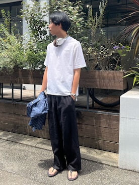 「アイテム（Tシャツ/カットソー）」を使った、ハヤシさん（メンズ・183cm）の夏コーディネート