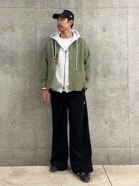 「アイテム（パーカー）」を使った、ハヤシさん（メンズ・183cm・30代）の冬コーディネート