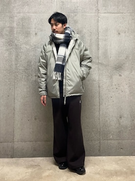 「アイテム（マフラー）」を使った、ハヤシさん（メンズ・183cm）の冬コーディネート