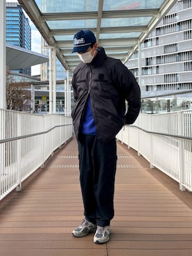 「アイテム（キャップ）」を使った、ハヤシさん（メンズ・183cm・20代）の冬コーディネート