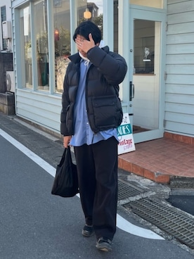 「アイテム（ダウンジャケット/コート）」を使った、ハヤシさん（メンズ・183cm）の夏コーディネート