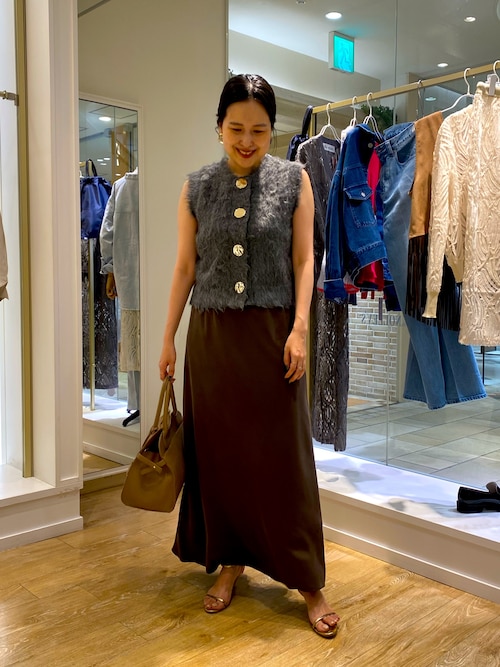 NOLLEY'S sophi ビックボタン起毛ファーベスト 手洗い可能》ビック