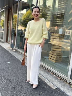 nol takamiyaさんの「ウォッシャブルマットサテンワイドパンツ」を使ったコーディネート