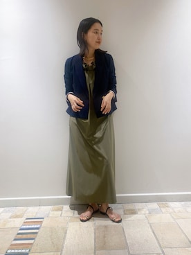 「短丈」｜「アイテム（ワンピース/ドレス）」を使った、nol takamiyaさん（レディース・161cm）の夏コーディネート