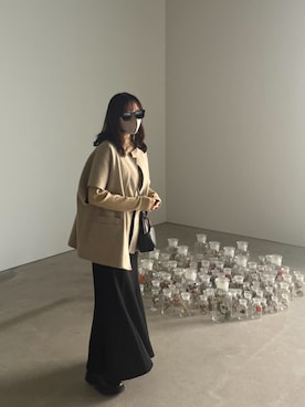 「カフェ巡り」｜「アイテム（ジャケット/アウター）」を使った、yuinoさん（レディース・159cm）の春コーディネート