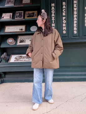 「アイテム（ダッフルコート）」を使った、もっちゃんさん（レディース・160cm）の冬コーディネート