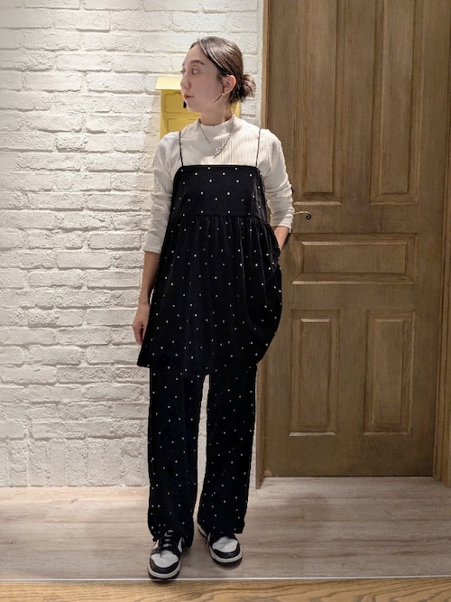 セール】《セットアップ対応》ベロアドット刺繍キャミブラウス