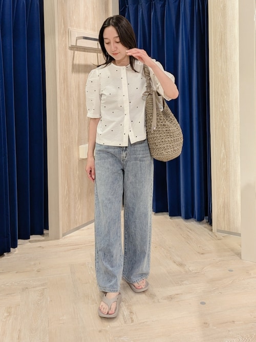 ブラウス シャツ 「WEB限定カラーあり」コットンリップルハート刺繍ブラウス レディース FREDY & GLOSTER｜【WEB限定カラーあり】コットンリップルハート