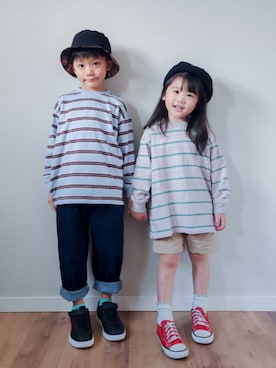 「petit main（プティマイン）のアイテム」を使った、tarahitoさん（キッズ・110cm）の夏コーディネート