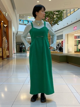 「メロートップス」｜「アイテム（ワンピース/ドレス）」を使った、Motohashiさん（レディース・153cm）の冬コーディネート