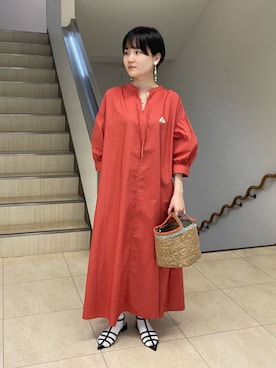 「GEVACO」｜「アイテム（シャツワンピース）」を使った、Motohashiさん（レディース・153cm）の春コーディネート