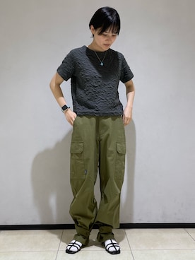 「GEVACO」｜「アイテム（サンダル）」を使った、Motohashiさん（レディース・153cm）の春コーディネート