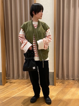 「gloster」｜「アイテム（ブルゾン）」を使った、Motohashiさん（レディース・153cm）の冬コーディネート