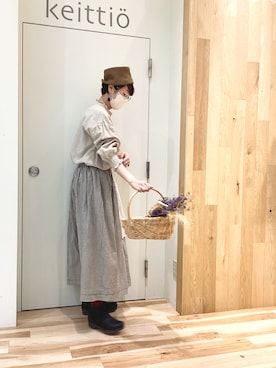 「アイテム（スカート）」を使った、keittioとなみさん（レディース・168cm）の秋コーディネート