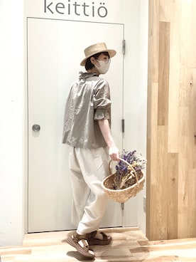 「ラテコーデ」｜keittioとなみさん（レディース・168cm）の春コーディネート