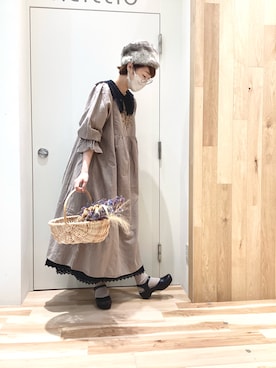 「サマンサ モスモス(Samansa Mos2)」｜「アイテム（キャップ）」を使った、keittioとなみさん（レディース・168cm）の秋コーディネート