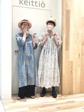 「Samansa Mos2 blue（サマンサモスモスブルー）のアイテム（ワンピース/ドレス）」を使った、keittioとなみさん（レディース・168cm）の春コーディネート