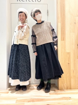 「アイテム（ジャンパースカート）」を使った、keittioとなみさん（レディース・168cm）の秋コーディネート