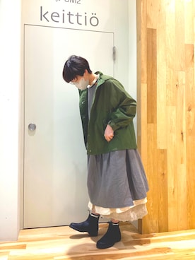 「サマンサ モスモス(Samansa Mos2)」｜「アイテム（マウンテンパーカー）」を使った、keittioとなみさん（レディース・167cm）の春コーディネート