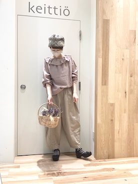 「Samansa Mos2（サマンサ モスモス）のエッグパンツ（その他パンツ）」を使った、keittioとなみさん（レディース・168cm）の秋コーディネート
