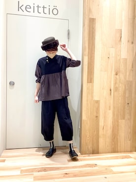 「秋色コーデ」｜「アイテム（帽子）」を使った、keittioとなみさん（レディース・167cm）の秋コーディネート