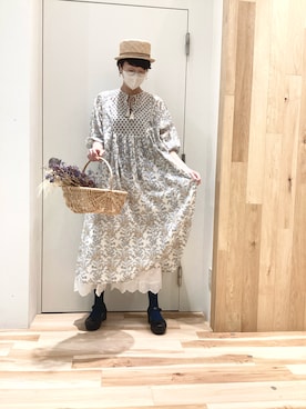 「Samansa Mos2 blue（サマンサモスモスブルー）のアイテム（ワンピース/ドレス）」を使った、keittioとなみさん（レディース・168cm）の春コーディネート