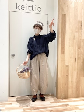 「Samansa Mos2（サマンサ モスモス）のエッグパンツ（その他パンツ）」を使った、keittioとなみさん（レディース・168cm）の秋コーディネート