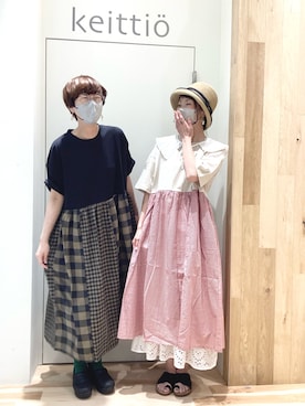「dansko（ダンスコ）のアイテム（スリッポン）」を使った、keittioとなみさん（レディース・166cm）の夏コーディネート