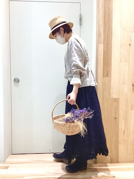 「kazumiコラボ」｜「アイテム（ブーツ）」を使った、keittioとなみさん（レディース・167cm）の春コーディネート