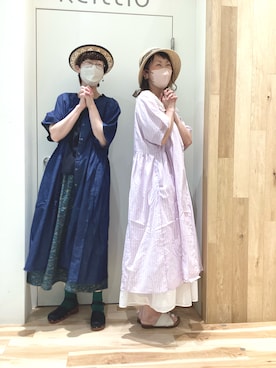 「お揃いコーデ」｜「アイテム（帽子）」を使った、keittioとなみさん（レディース・166cm）の春コーディネート