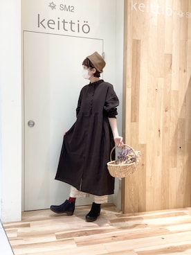 「アイテム（ワンピース/ドレス）」を使った、keittioとなみさん（レディース・168cm）の冬コーディネート