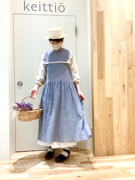 「ゆべしコラボ」｜「アイテム（サンダル）」を使った、keittioとなみさん（レディース・168cm）の春コーディネート