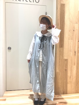 「出勤コーデ」｜「アイテム（バレエシューズ）」を使った、keittioとなみさん（レディース・155cm）の春コーディネート