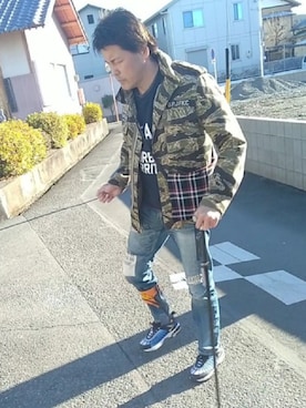 「ウォーキングスタイル」｜「アイテム（ジャケット/アウター）」を使った、under5100さん（メンズ・181cm）の冬コーディネート
