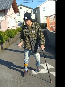 「アイテム（ナイロンジャケット）」を使った、under5100さん（メンズ・181cm）の秋コーディネート