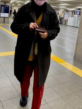 「UNIQLO（ユニクロ）のアイテム（ステンカラーコート）」を使った、mgmgfishono56さん（レディース・164cm）の冬コーディネート