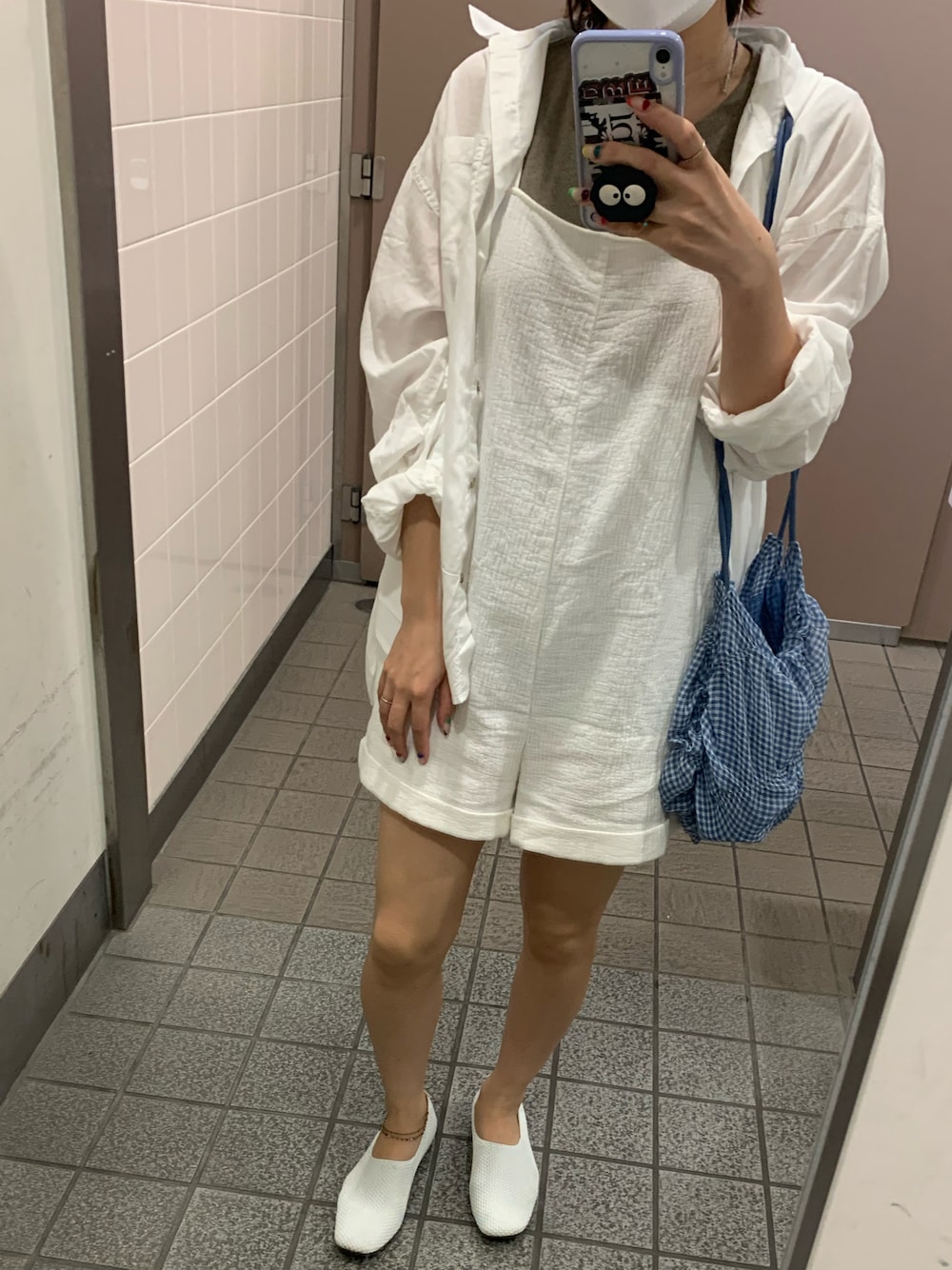 「夏コーデ、カジュアル、おしゃれさんと繋がりたい、大人カジュアル、シャツスタイル、ZARA、Ungrid、セールで買いました、マタニティコーデ、マタニティファッション」｜「offenのアイテム（スリッポン、ホワイト系）」を使った、mさん（レディース・156cm）の夏コーディネートの1枚目の写真