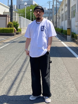 「アイテム（スニーカー、その他）」を使った、えんどうさん（メンズ・165cm）の夏コーディネート