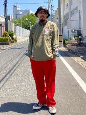 「EU,US CONVERSE（イーユーユーエスコンバース）のアイテム」を使った、えんどうさん（メンズ・165cm）の夏コーディネート