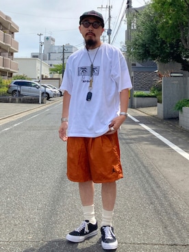 「EU,US CONVERSE（イーユーユーエスコンバース）のアイテム」を使った、えんどうさん（メンズ・165cm）の夏コーディネート