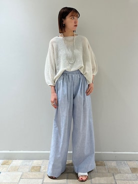 「SHIPS（シップス）のアイテム」を使った、新谷さん（レディース・157cm）の夏コーディネート